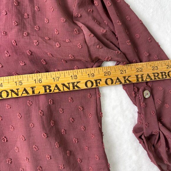 Beacon Apparel Womens Elegant Blouse Rose Sz S Texture Bohimian Blouse NWOT - Picture 6 of 11